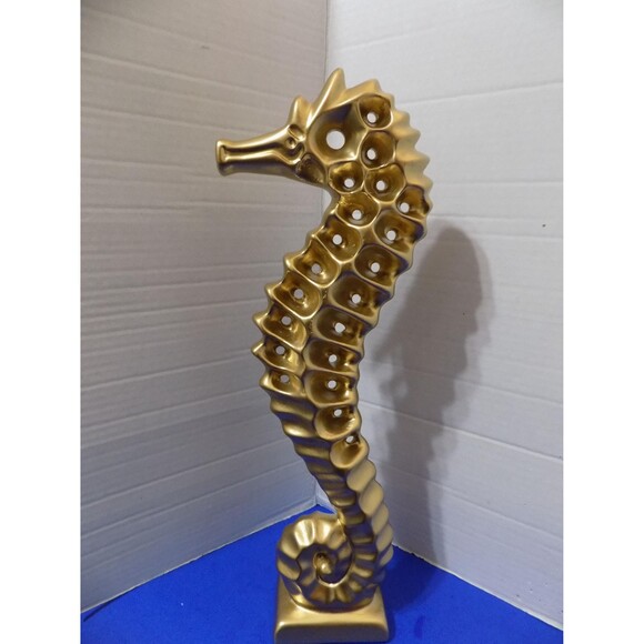NEW Ceramic Seahorse Statue Figurine Coastal Home Decor Nautical Fish - Picture 4 of 7